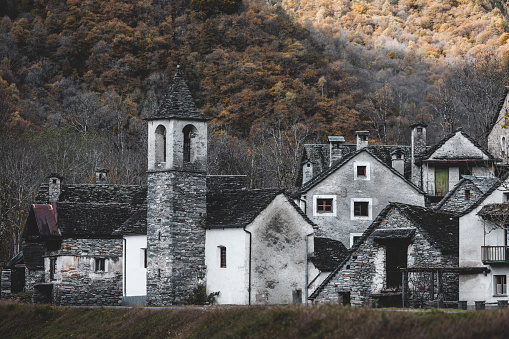 Sant Lary Soulan village in France Pyrenees picturesque stone houses near Ski areas and thermal waters