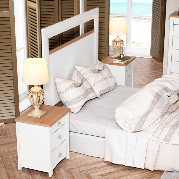 istock Double bedrooms in designer interiors. 1921620217