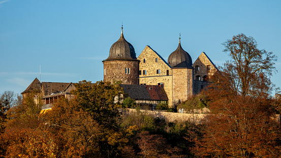 Sababurg, Hesse, Germany - November 01, 2014: The sleeping beauty castle Sababurg in Hesse