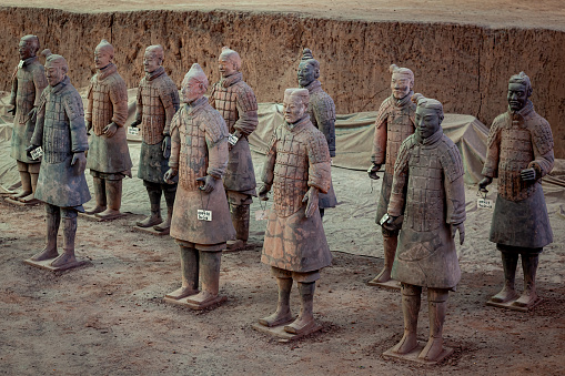 Xian, Shanxi, China - August 25, 2014: The Terracotta Army of Xian in China