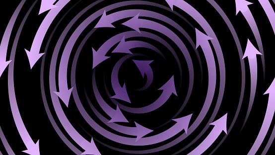 Abstract color background with arrows in spiral.