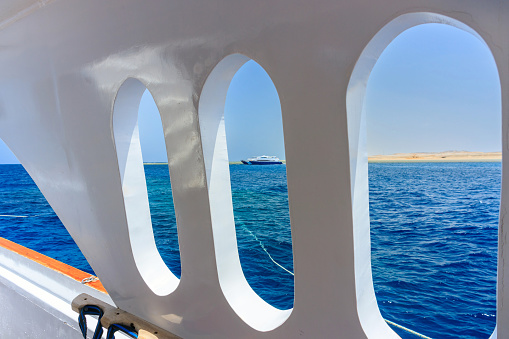 Sunny day on a luxury yacht in Egypt, Red Sea