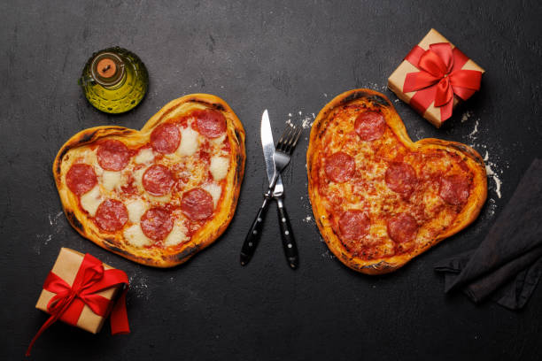 istock Heart-shaped pizzas: Delicious love-themed dish 1921734715