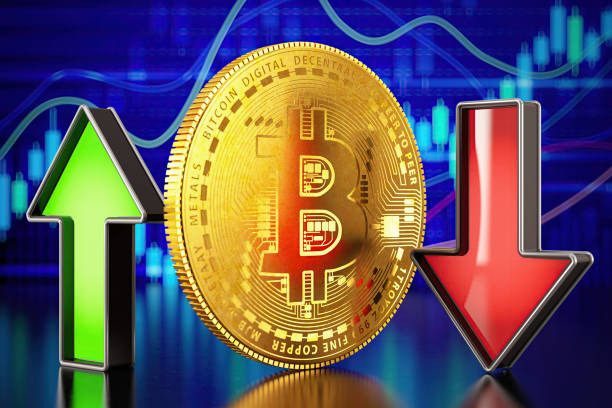 istock Bitcoin Cryptocurrency Up and Down Trend Concept with Arrows 1921787035