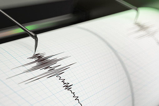 Earthquake Seismograph  Activity. 3D Render