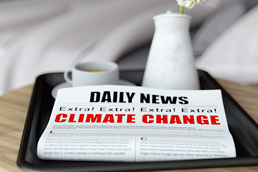 Daily News Climate Change Headline. 3D Render