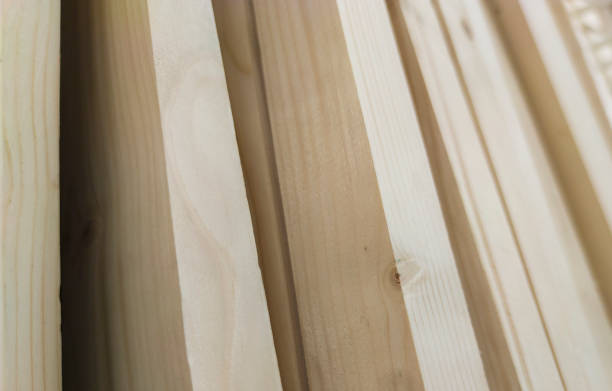 istock Planed strips made of fir tree wood 1921795644