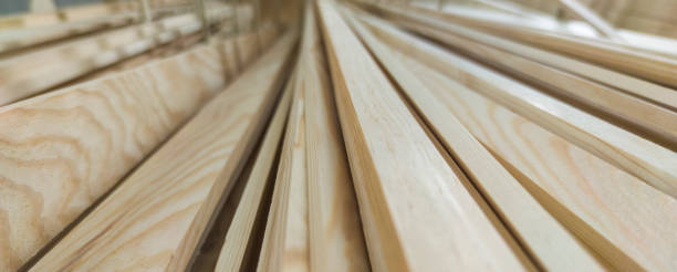 Planed strips made of fir tree wood