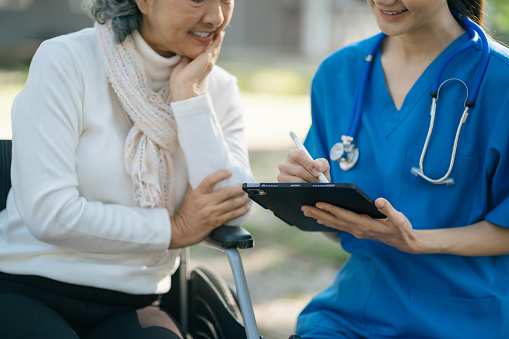 Elderly health checkups with a physician or psychiatrist who works with patients who are consulted about female or psychiatric diagnosis in a medical clinic or hospital mental health service.