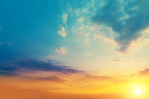 istock Colorful cloudy sky at sunset. Gradient color. Sky texture. Abstract nature background 1921841228