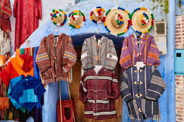 istock Street store with colourful fabric in Chefchaouen, Morocco 1921845896