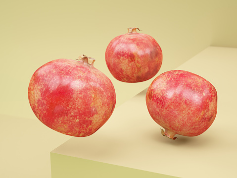 Pomegranates. 3D Render