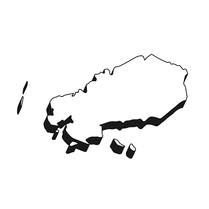 Rodrigues Island Map With Black Outline And Shadow On White Background rodrigues-island-map-with-black-outline-and-shadow-on-white-background