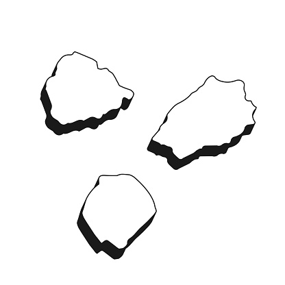 Map of Saint Helena, Ascension and Tristan da Cunha isolated on a blank background with a black outline and shadow. Vector Illustration (EPS file, well layered and grouped). Easy to edit, manipulate, resize or colorize. Vector and Jpeg file of different sizes.