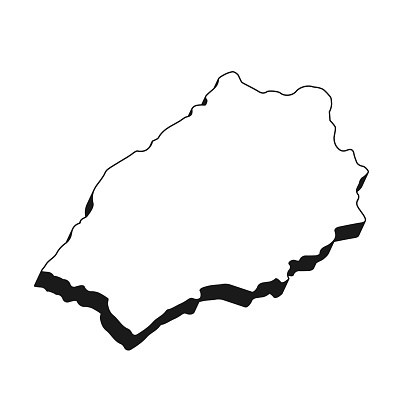 Map of Saint Helena isolated on a blank background with a black outline and shadow. Vector Illustration (EPS file, well layered and grouped). Easy to edit, manipulate, resize or colorize. Vector and Jpeg file of different sizes.