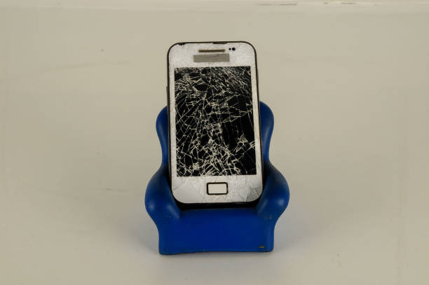 Close-up of mobile phone cellphone holder Object on a White Background