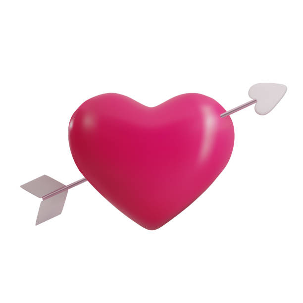istock Render icon pink heart pierced by an arrow for valentine's day. Vector 3d illustration on isolated white background 1921897461