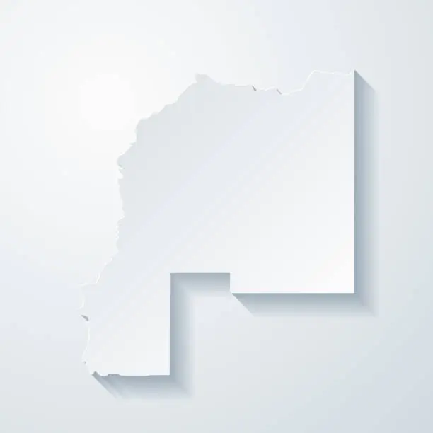 Vector illustration of La Paz County, Arizona. Map with paper cut effect on blank background