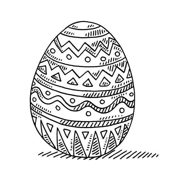 Vector illustration of Easter Egg Decoration Drawing