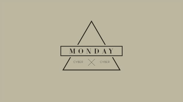 Cyber Monday text with triangle on green modern gradient