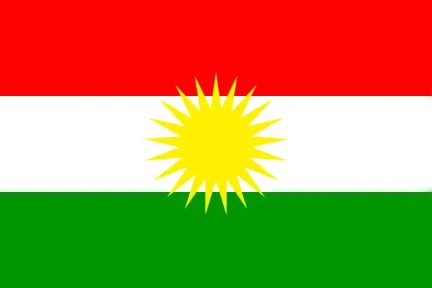 Vector illustration of Flag of Kurdistan