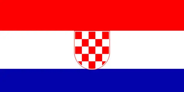 Vector illustration of Flag of the Croat minority in Serbia and Montenegro