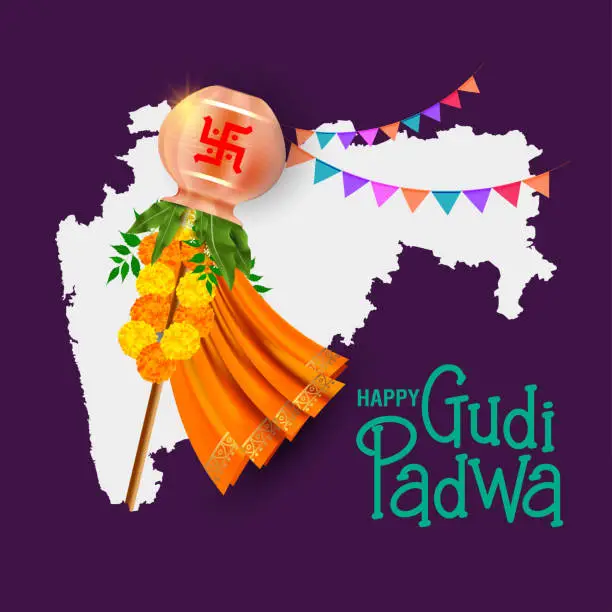 Vector illustration of Vector illustration of maharashtrian regional new year called Gudi Padwa ( Lunar New Year )