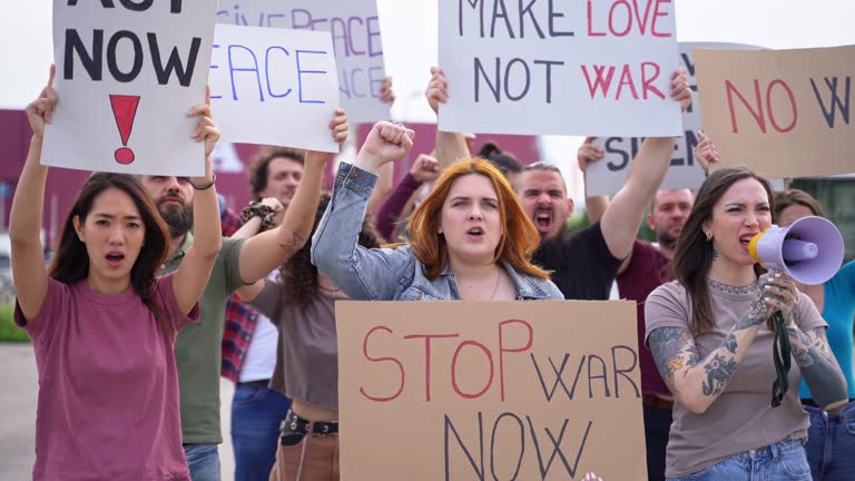 People Protesting Against War