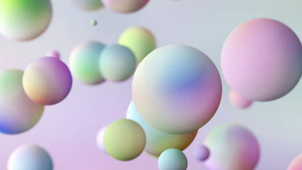 istock Colorful sphere 3D background. Soap bubbles. Fantastic backgrounds. 1922002563