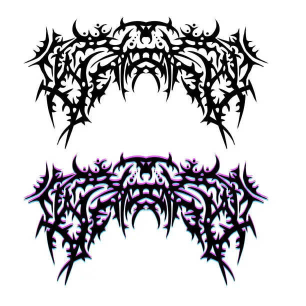 Vector illustration of Neo Tribal Tattoo. Gothic sticker