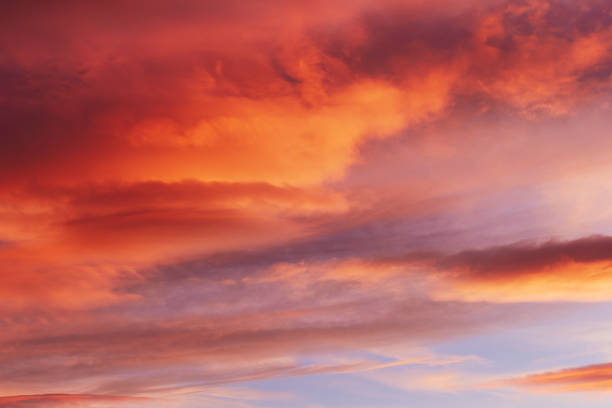 Beautiful Evening Sky. Golden clouds.