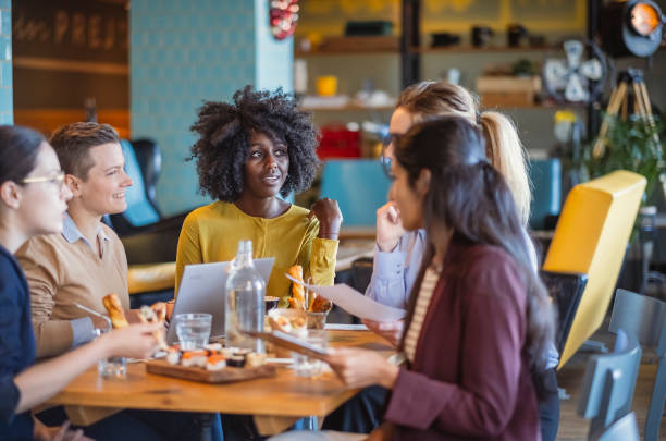 Businesswomen having a lunch meeting