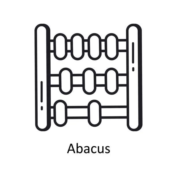 Vector illustration of Abacus vector filled outline doodle Design illustration. Symbol on White background EPS 10 File