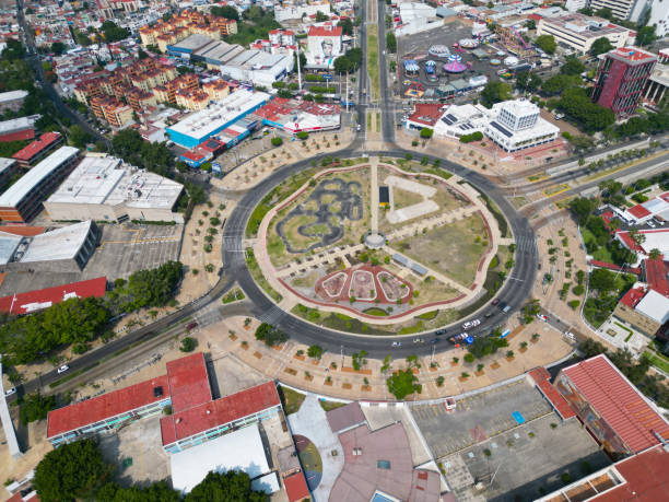 istock Panorama: Horizontal Drone View of La Normal Roundabout in Downtown Guadalajara 1922075219