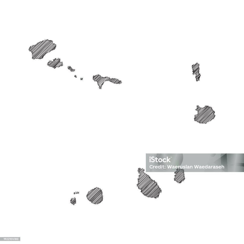 Cabo Drawing Simple Scribble Map Of Cape Verde Or Cabo Verde Black Drawing Pencil Sketch On ...