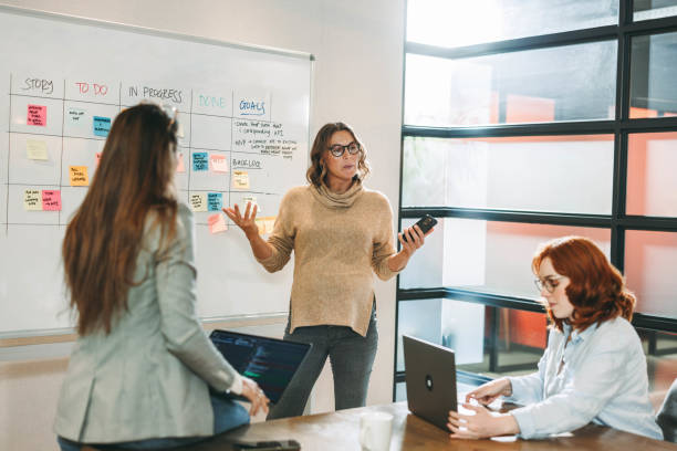 istock Scrum master leading a business meeting with creative ideas and teamwork 1922115228