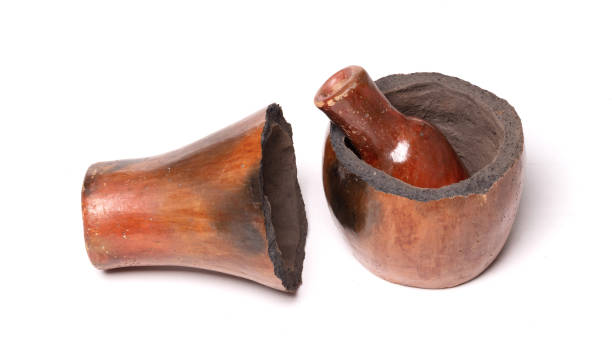 istock Old brown pottery, isolated on white 1922166648