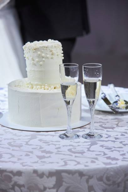 istock Confectionery for the festive table. A wedding cake. Marzipan decoration 1922172152