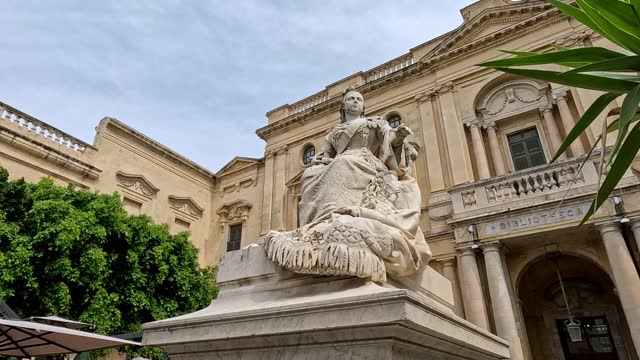 The Statue of Queen Victoria On The Republic Square In Valletta