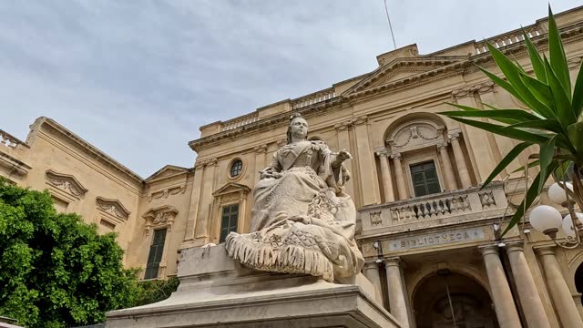The Statue of Queen Victoria On The Republic Square In Valletta