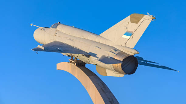 Aircraft monument to the Veterans and Fallen in the Malvinas war in El Condor, Rio Negro, Argentina