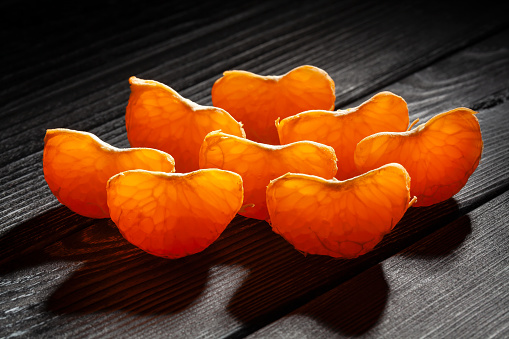 A close-up of dried apricots on the white background.Nobody.