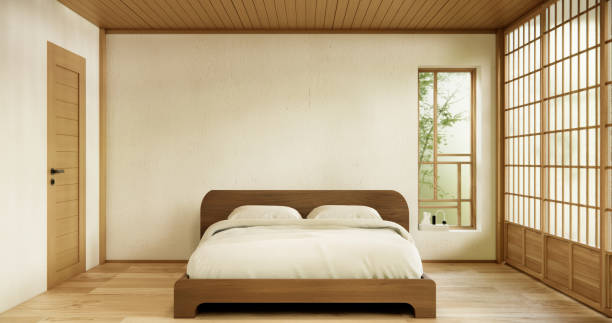 istock Interior Luxury modern Japanese style bedroom mock up, Designing the most beautiful. 1922290532