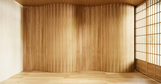 istock cleaning Interior, Empty room and tatami mat floor room modern style. 1922291611