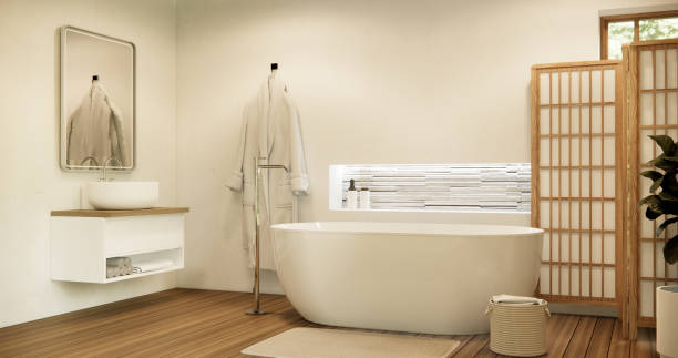 istock The Bath and toilet on bathroom japanese style. 1922296852