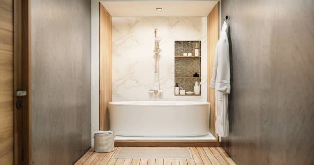 istock The Bath and toilet on bathroom japanese style. 1922309730