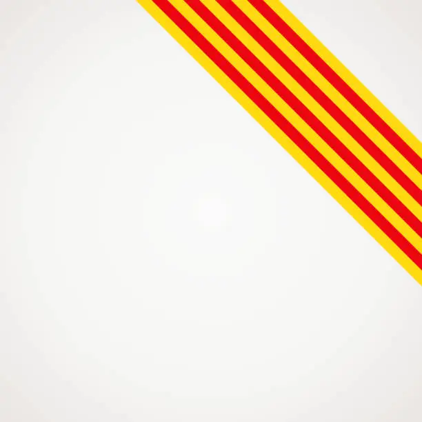 Vector illustration of Corner ribbon flag of Catalonia