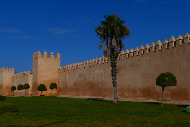 the walls of salé, morocco - salé city imagens e fotografias de stock