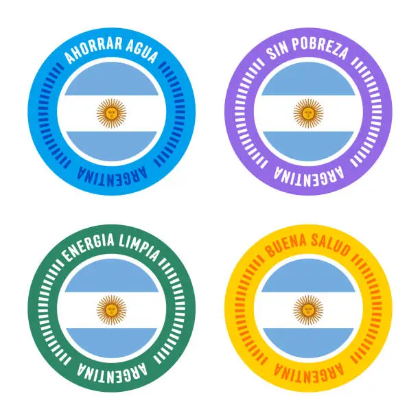 Vector illustration of Sustainability Goals for Argentina