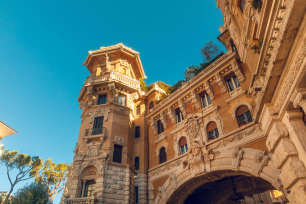 Architecture in Coppedè Quarter, Rome, Italy
